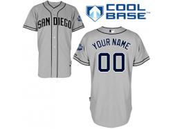 Grey Customized Women Majestic MLB San Diego Padres Cool Base Road Jersey