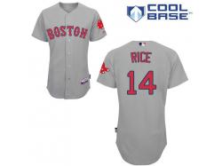 Grey Jim Rice Men #14 Majestic MLB Boston Red Sox Cool Base Road Jersey