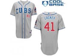 Grey John Lackey Men #41 Majestic MLB Chicago Cubs Cool Base Alternate Road Jersey