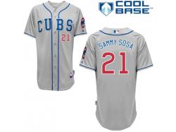 Grey Sammy Sosa Men #21 Majestic MLB Chicago Cubs Cool Base Alternate Road Jersey