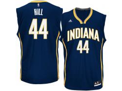 Men Indiana Pacers Solomon Hill adidas Navy Blue Replica Jersey