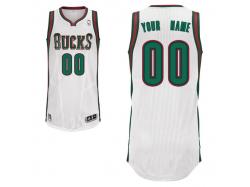 Men Milwaukee Bucks adidas Custom Authentic Home Jersey - White