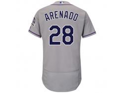 Men's Colorado Rockies #28 Nolan Arenado Majestic Gray Authentic Collection Flexbase Jersey