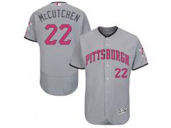 Men's Pittsburgh Pirates Andrew McCutchen Majestic Gray Road 2016 Mother's Day Flex Base Jersey