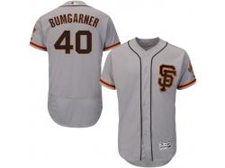 Men's San Francisco Giants Madison Bumgarner Majestic Gray Flexbase Authentic Collection Player Jersey