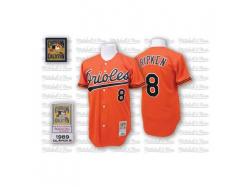 Orange 1989 Throwback Cal Ripken Men #8 Mitchell And Ness MLB Baltimore Orioles Jersey