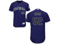 Purple Chris Rusin Men #52 Majestic MLB Colorado Rockies Flexbase Collection Jersey