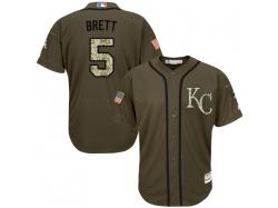 Royals #5 George Brett Green Salute to Service Stitched Baseball Jersey