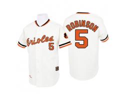 White 1970 Throwback Brooks Robinson Men #5 Mitchell And Ness MLB Baltimore Orioles Jersey