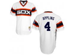 White 1983 Throwback Luke Appling Men #4 Mitchell And Ness MLB Chicago White Sox Jersey