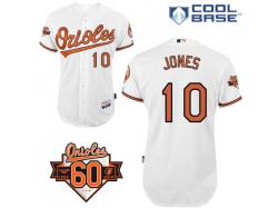 White Adam Jones Men #10 Majestic MLB Baltimore Orioles Cool Base Home Jersey