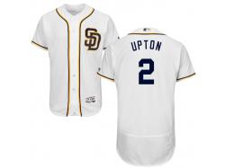 White B.J. Upton Men #2 Majestic MLB San Diego Padres Flexbase Collection Jersey