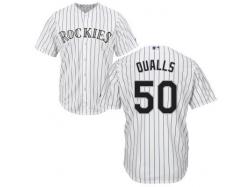 White Chad Qualls Men #50 Majestic MLB Colorado Rockies 2016 New Cool Base Jersey