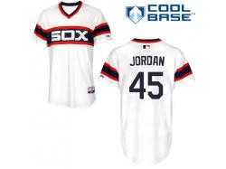 White Michael Jordan Men #45 Majestic MLB Chicago White Sox Cool Base Alternate Jersey