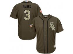 White Sox #3 Harold Baines Green Salute to Service Stitched Baseball Jersey