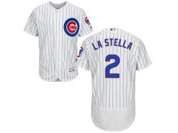 White Tommy La Stella Men #2 Majestic MLB Chicago Cubs Flexbase Collection Jersey