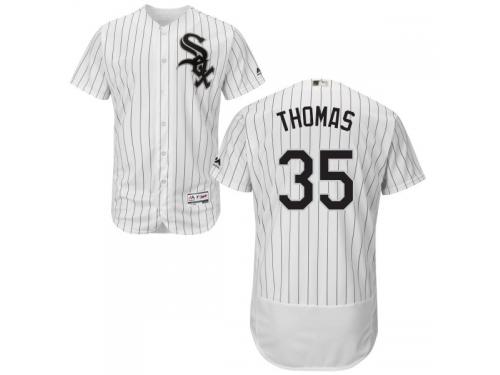 Chicago White sox #35 Frank Thomas White (Black Strip) Flexbase Authentic Collection Stitched Baseball Jersey