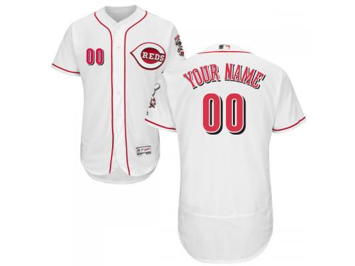 Cincinnati Reds Majestic Flexbase Authentic Collection Custom Jersey - White