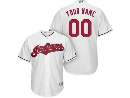 Cleveland Indians Majestic Cool Base Custom Jersey - White