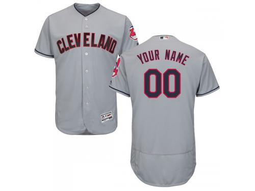 Cleveland Indians Majestic Flexbase Authentic Collection Custom Jersey - Gray