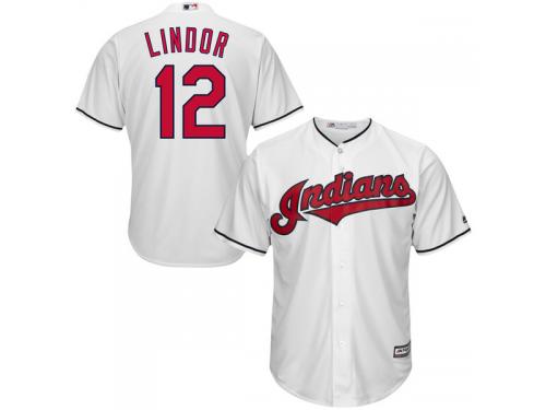 Cleveland Indians Majestic Official Cool Base Francisco Lindor Player Jersey - White