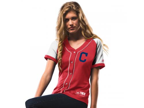 Cleveland Indians Majestic Women's Fashion Replica Jersey - Red