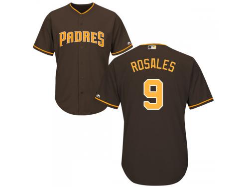 Coffee Adam Rosales Men #9 Majestic MLB San Diego Padres New Cool Base Jersey