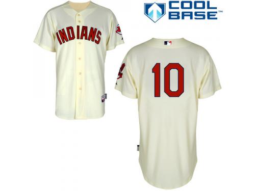 Cream Yan Gomes Men #10 Majestic MLB Cleveland Indians Cool Base Alternate Jersey