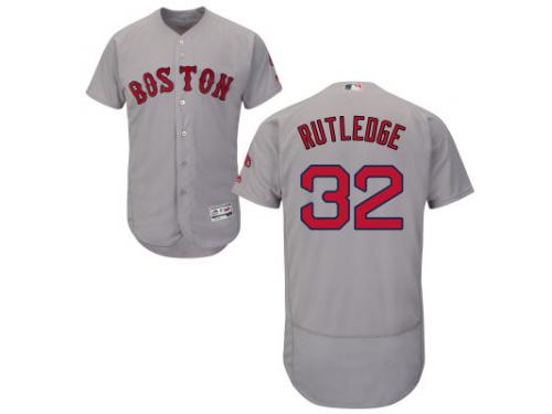 Gray Josh Rutledge Men #32 Majestic MLB Boston Red Sox Flexbase Collection Jersey