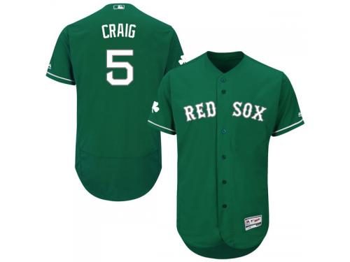 Green Celtic Allen Craig Men #5 Majestic MLB Boston Red Sox Flexbase Collection Jersey