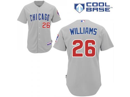 Grey Billy Williams Men #26 Majestic MLB Chicago Cubs Cool Base Road Jersey