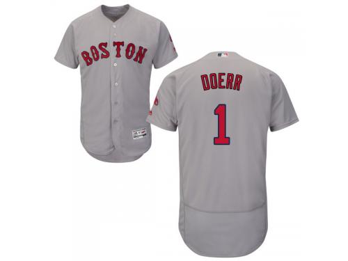 Grey Bobby Doerr Men #1 Majestic MLB Boston Red Sox Flexbase Collection Jersey