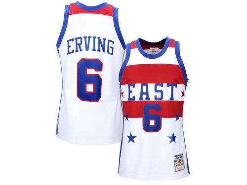 Julius Erving Philadelphia 76ers Mitchell & Ness All Star East 1980 Authentic Basketball Jersey C White