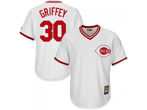 Ken Griffey Jr Cincinnati Reds Majestic Cool Base Cooperstown Collection Player Jersey - White