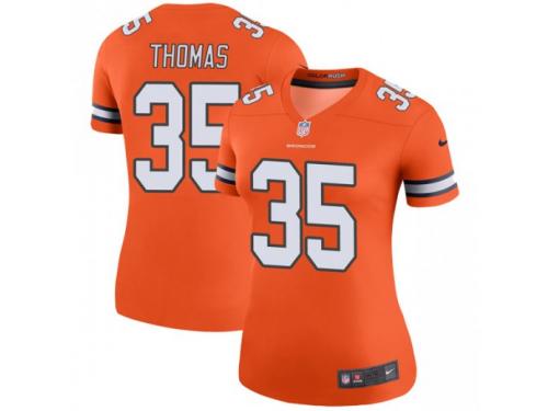 Legend Vapor Untouchable Women's Dymonte Thomas Denver Broncos Nike Color Rush Jersey - Orange
