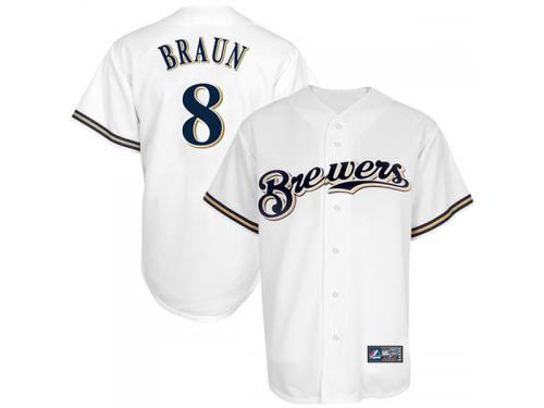 Majestic Ryan Braun Milwaukee Brewers Youth Replica Player Jersey - White