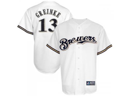 Majestic Zack Greinke Milwaukee Brewers Youth Replica Player Jersey - White