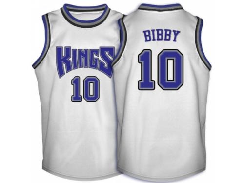 Men Adidas Sacramento Kings #10 Mike Bibby Swingman White Throwback NBA Jersey