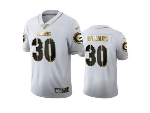 Men Jamaal Williams Packers White 100th Season Golden Edition Jersey Buy Go