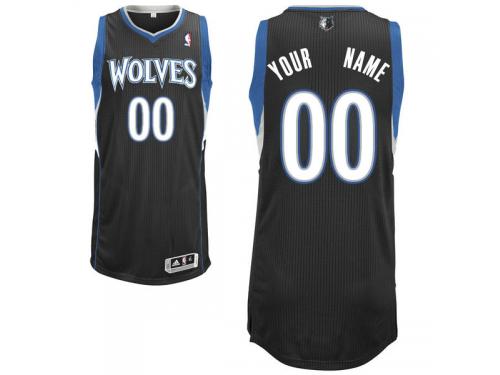 Men Minnesota Timberwolves adidas Custom Authentic Alternate Jersey - Black