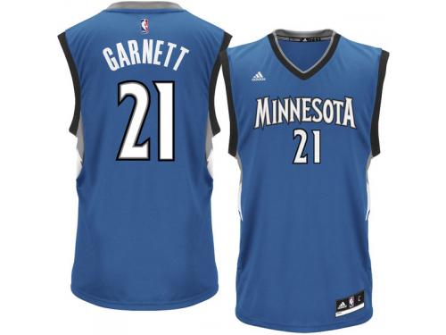 Men Minnesota Timberwolves Kevin Garnett adidas Slate Blue Replica Road Jersey