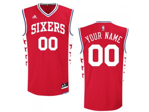 Men Philadelphia 76ers adidas 2015 Custom Replica Alternate Jersey - Red