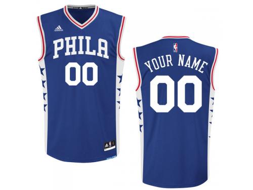 Men Philadelphia 76ers adidas 2015 Custom Replica Road Jersey - Royal