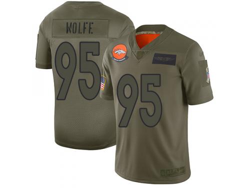 Men's #95 Limited Derek Wolfe Camo Football Jersey Denver Broncos 2019 Salute to Service