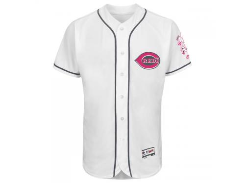 Men's Cincinnati Reds Majestic White Home 2016 Mother's Day Flex Base Team Jersey