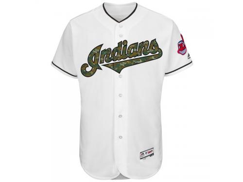 Men's Cleveland Indians Majestic White Fashion 2016 Memorial Day Flex Base Team Jersey