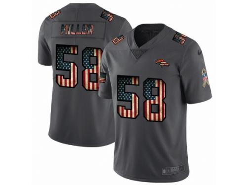 Men's Denver Broncos #58 Von Miller Limited Black USA Flag 2019 Salute To Service Football Jersey