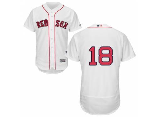 Men's Majestic Boston Red Sox #18 Mitch Moreland White Flexbase Authentic Collection MLB Jersey