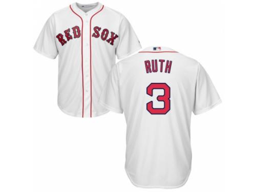 Men's Majestic Boston Red Sox #3 Babe Ruth White Home Cool Base MLB Jersey