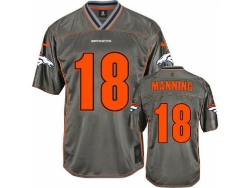 Men's Nike Denver Broncos #18 Peyton Manning Limited Grey Vapor NFL Jersey
